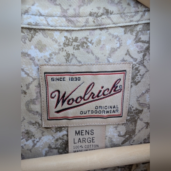 Vintage Woolrich Bear Deer Hunting Cotton Button Down Shirt Men's Size Large - Picture 4 of 5